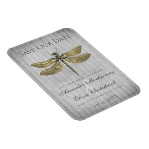 Magnet Flexible Dragonfly à bijoux en or Enregistrer la date