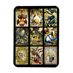 Magnet Flexible Dragons Maiden Knights Imaginaire conte de fées Ar