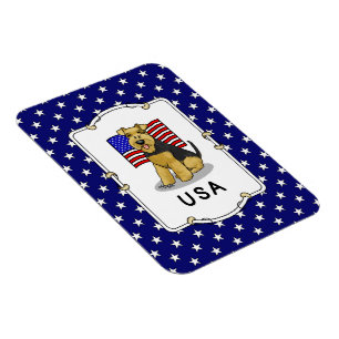 Magnet Flexible Drapeau américain Gallois Terrier Chien mignon Pat