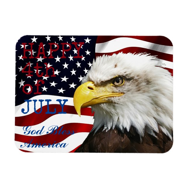 Magnet Flexible Drapeau américain moderne 4 juillet États-Unis Aig (Horizontal)