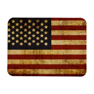 Magnet Flexible Drapeau américain vintage Grunge Patriotique