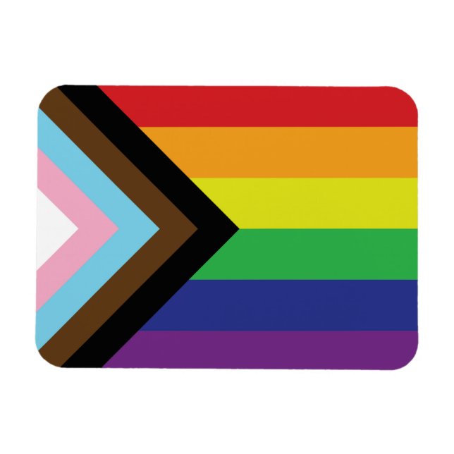 Magnet Flexible Drapeau arc-en-ciel gay pride progressiste LGBTQIA (Horizontal)