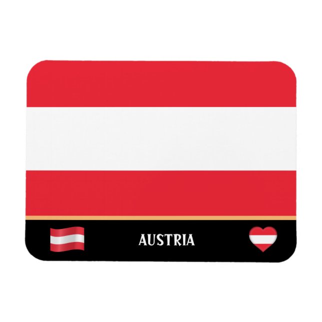 Magnet Flexible Drapeau autrichien & Voyage de pays autrichien / A (Horizontal)