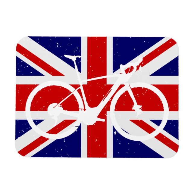 Magnet Flexible Drapeau britannique amateur de cyclisme (Horizontal)