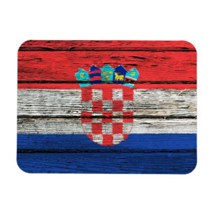 Magnet Flexible Drapeau croate avec l'effet en bois approximatif