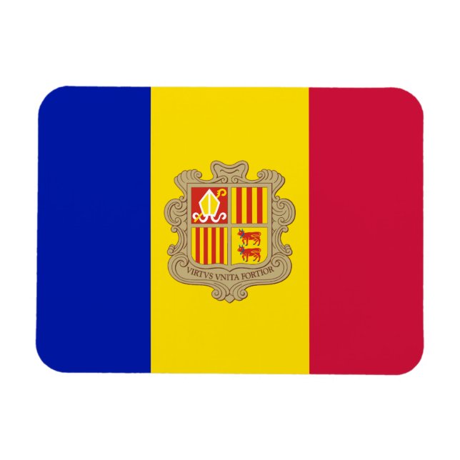 Magnet Flexible Drapeau d'Andorre patriotique (Horizontal)