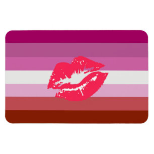 Magnet Flexible Drapeau de fierté lesbienne au rouge à lèvres