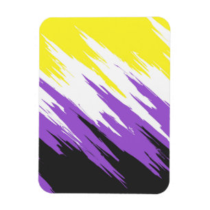 Magnet Flexible Drapeau de fierté non binaire funky grunge zigzag