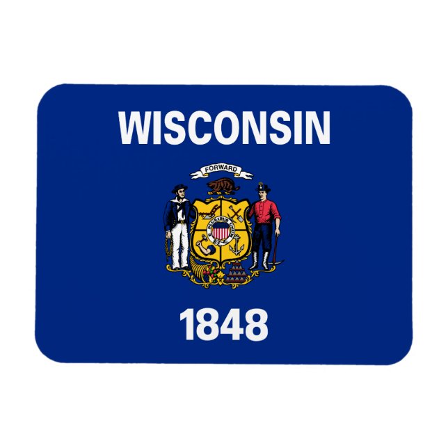 Magnet Flexible Drapeau de l'État du Wisconsin (Horizontal)