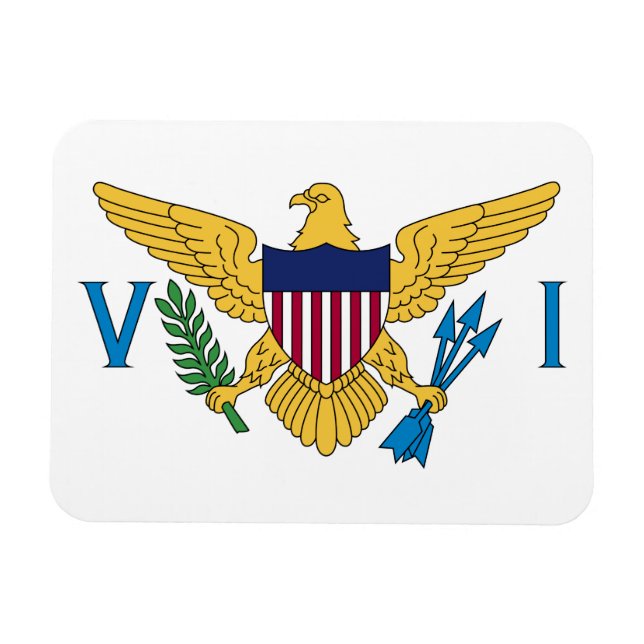 Magnet Flexible Drapeau des îles Vierges américaines patriotiques (Horizontal)