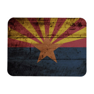 Magnet Flexible Drapeau d'état de l'Arizona sur le vieux grain en