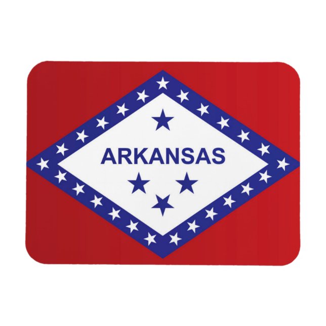 Magnet Flexible Drapeau d'État de l'Arkansas, États-Unis (Horizontal)