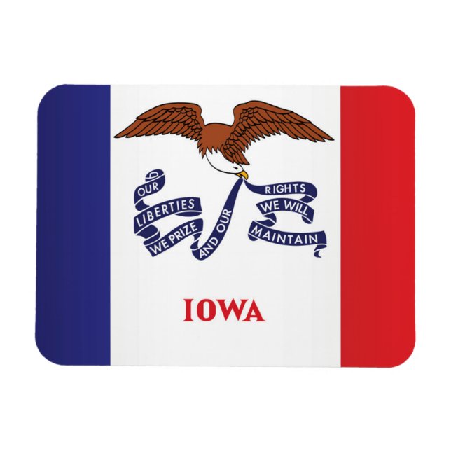 Magnet Flexible Drapeau d'État de l'Iowa, États-Unis (Horizontal)