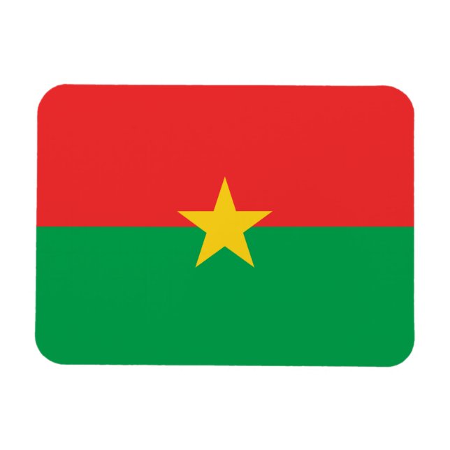 Magnet Flexible Drapeau du Burkina Faso patriotique (Horizontal)