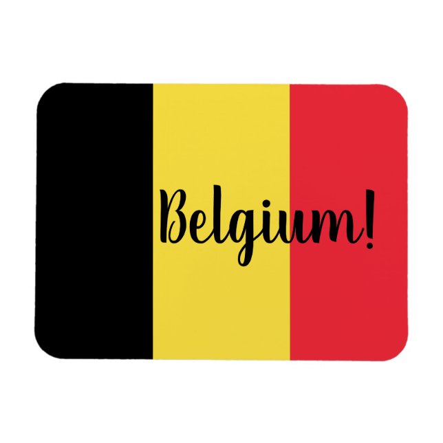 Magnet Flexible Drapeau et texte de Belgique (Horizontal)
