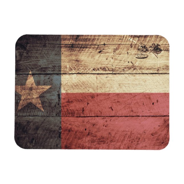 Magnet Flexible Drapeau Old Wood Texas (Horizontal)