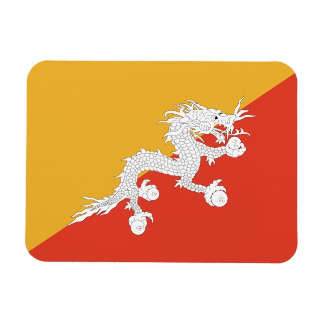 Magnet Flexible Drapeau patriotique du Bhoutan (Horizontal)