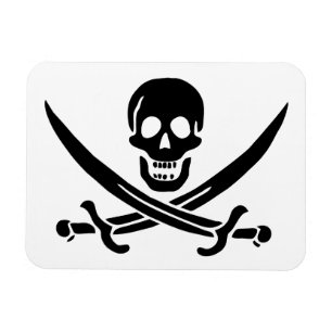 Magnet Flexible Drapeau pirate crâne épées croisées