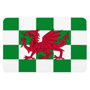 Magnet Flexible Drapeau rouge celtique mystique du dragon du Pays 