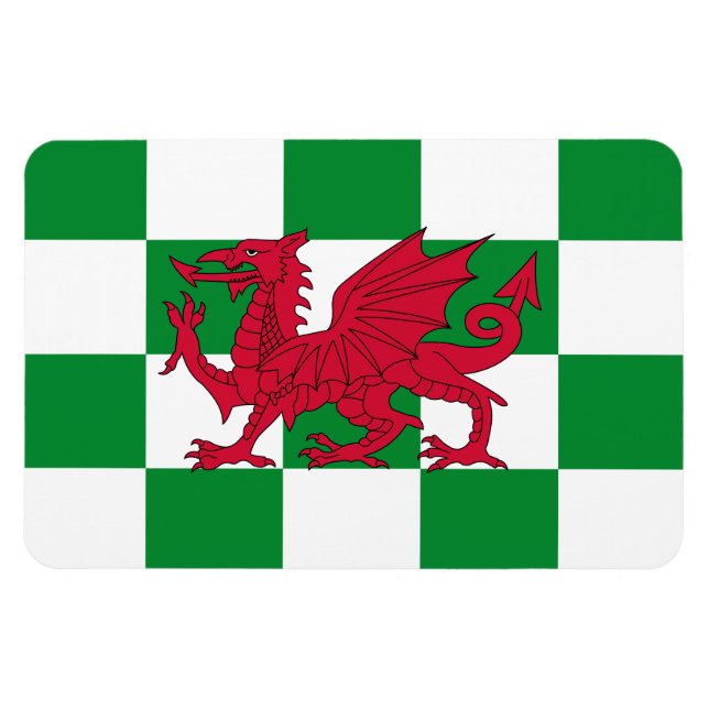 Magnet Flexible Drapeau rouge celtique mystique du dragon du Pays  (Horizontal)