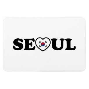 Magnet Flexible Drapeau Seoul Love Heart Taegeukgi