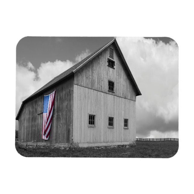 Magnet Flexible Drapeaux de nos agriculteurs - Grange avec drapeau (Horizontal)