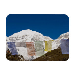 Magnet Flexible Drapeaux de prière et Mont Jhomolhari, Bhoutan.