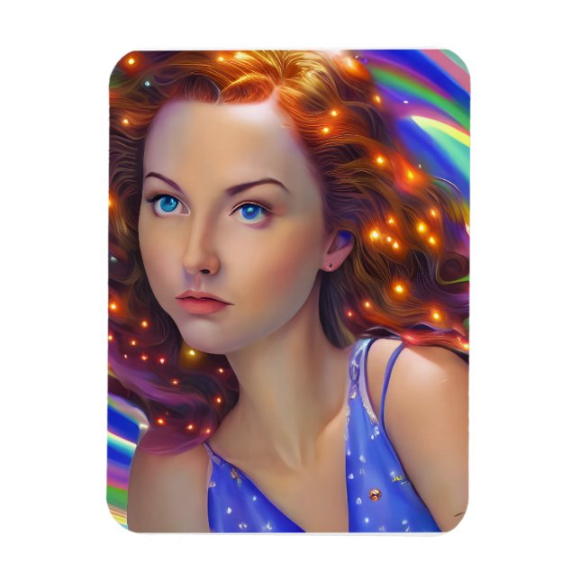 Magnet Flexible Dreamy Girl with Rainbow Lights (Vertical)