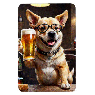 Magnet Flexible Drôle Aimant Bière Amateur Chien Bière Aimant