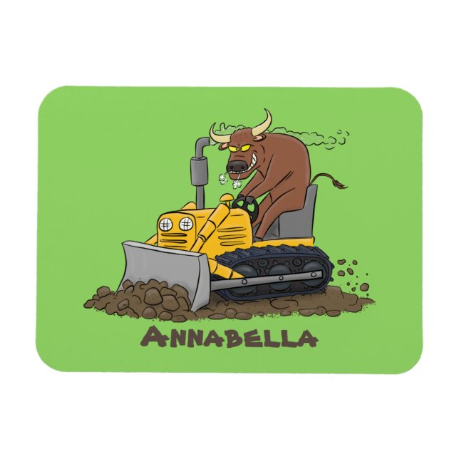 Magnet Flexible Drôle bulldozer de conduite de taureaux (Horizontal)