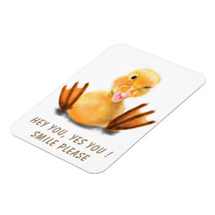 Magnet Flexible Drôle Canard Joué Wink Joyeux Smile Cartoon
