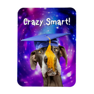 Magnet Flexible Drôle chien de graduation portant le Casquette