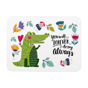 Magnet Flexible Drôle crocodile Saint Valentin cadeau