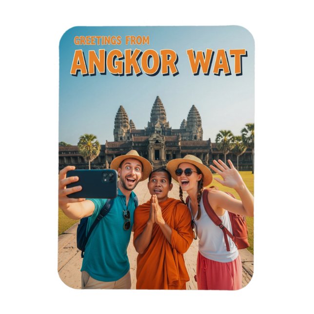 Magnet Flexible Drôle d'Angkor Wat Cambodge (Vertical)