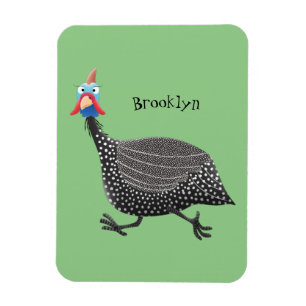 Magnet Flexible Drôle dessin animé d'oiseau de Guineafowl
