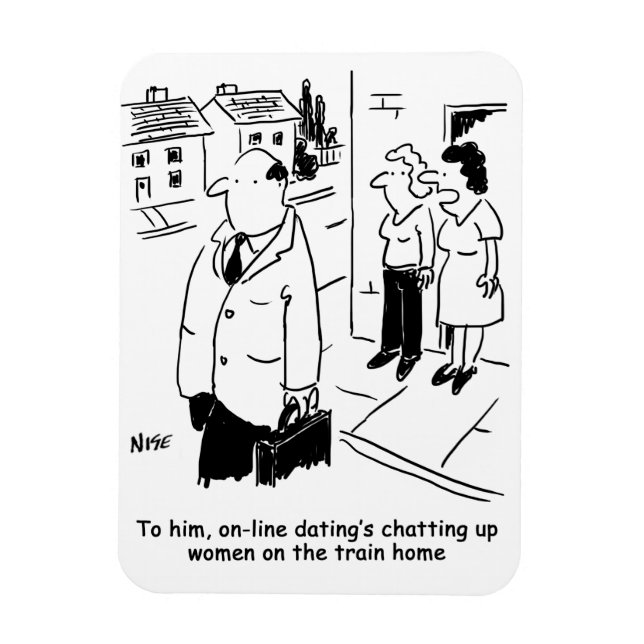 Magnet Flexible Drôle en ligne Dating Cartoon sur un (Vertical)