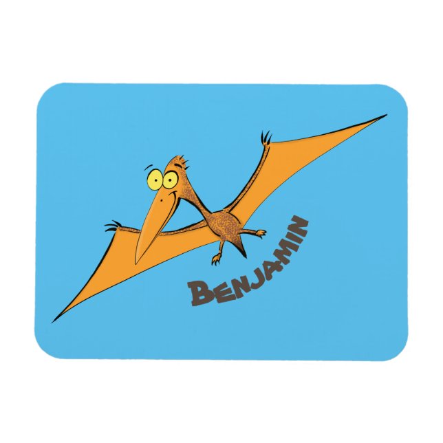 Magnet Flexible Drôle mignon dessin animé de pterodactyle volant o (Horizontal)
