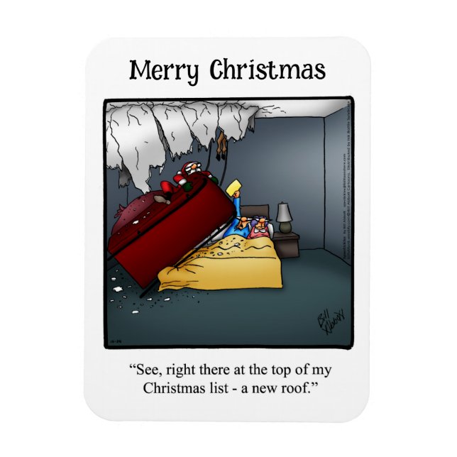 Magnet Flexible Drôle Père Noël's Roof Cadeau Humour magnétique ca (Vertical)