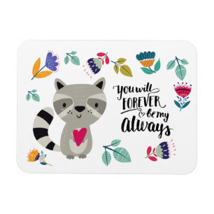 Magnet Flexible Drôle Raccoon Saint Valentin cadeau