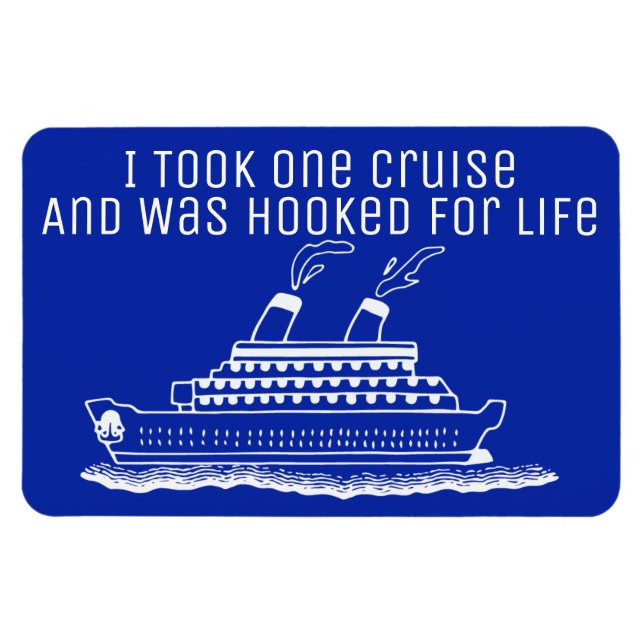 Magnet Flexible Drôle Voyage de bateau de croisière Accompagné pou (Horizontal)