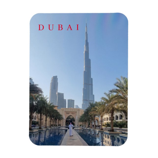 Magnet Flexible Dubai Burj Khalifa vue réfrigérateur aimant (Vertical)