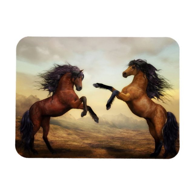 Magnet Flexible Dueling Stallions peinture aimant (Horizontal)