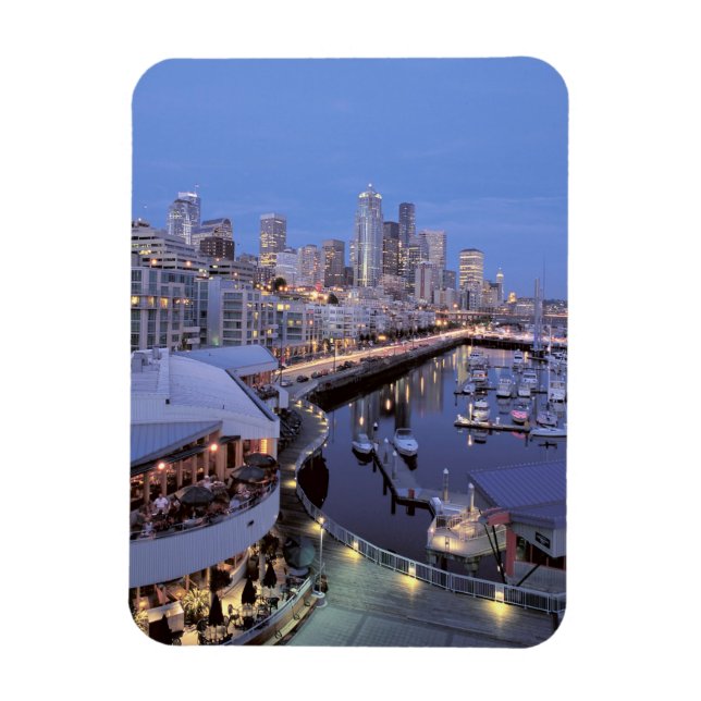 Magnet Flexible Dusk sur Bell Harbour à Seattle, Washington. (Vertical)