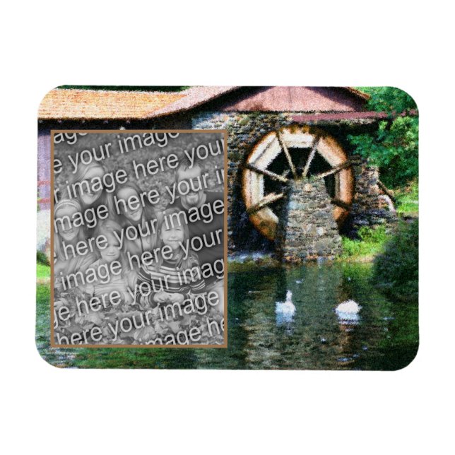 Magnet Flexible Eau Roue Canard Peinture Étang Ajouter Votre Photo (Horizontal)