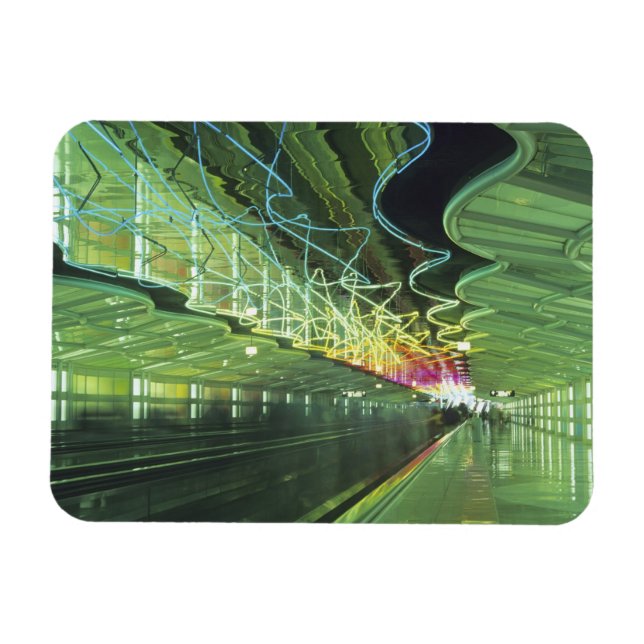 Magnet Flexible Éclairage néon dans le couloir de l'aéroport O'har (Horizontal)