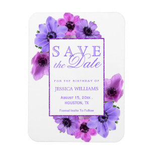 Magnet Flexible Économies florales d'anniversaire de jolies