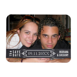 Magnet Flexible Économiser la date de mariage photo moderne minima