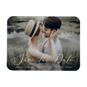 Magnet Flexible Écriture délicate Photo de Save The Date