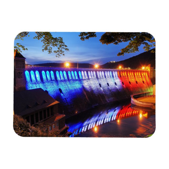 Magnet Flexible Edersee Staumauer zur blauen Stunde (Horizontal)