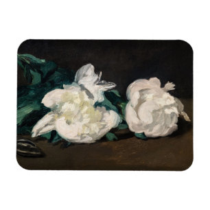 Magnet Flexible Edouard Manet - Branche de pivoines blanches, séca